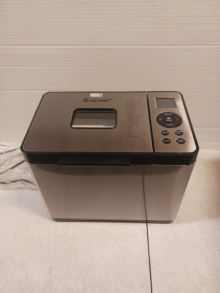 Costway Automatic Stainless Steel Bread Machine 19 Programs