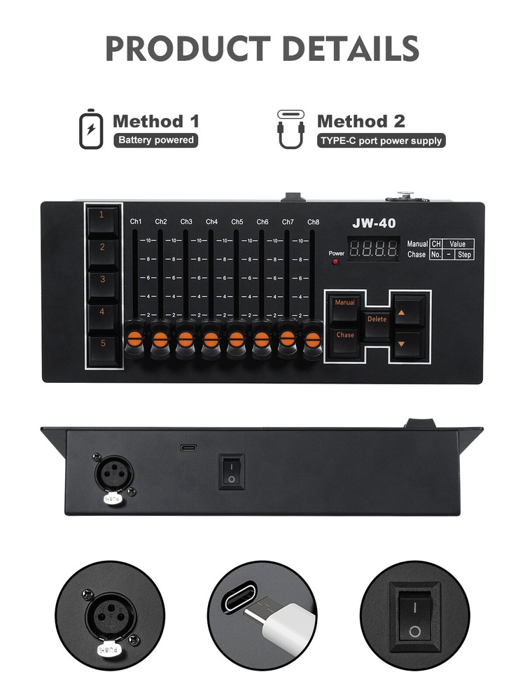 New 192CH & 40CH DMX512 Controller with Blackout Switch For Disco Stage Lighting