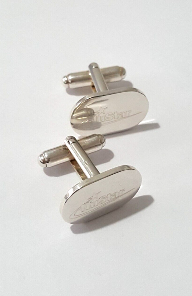Fabulous Sparkling Solid Nustar Cufflinks 925 Solid Silver 12.80grams #20649