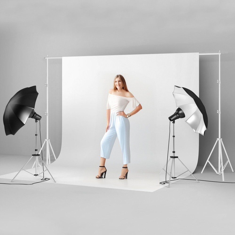 Heavy Duty Adjustable Photo Video Studio Backdrop Support Stand Set