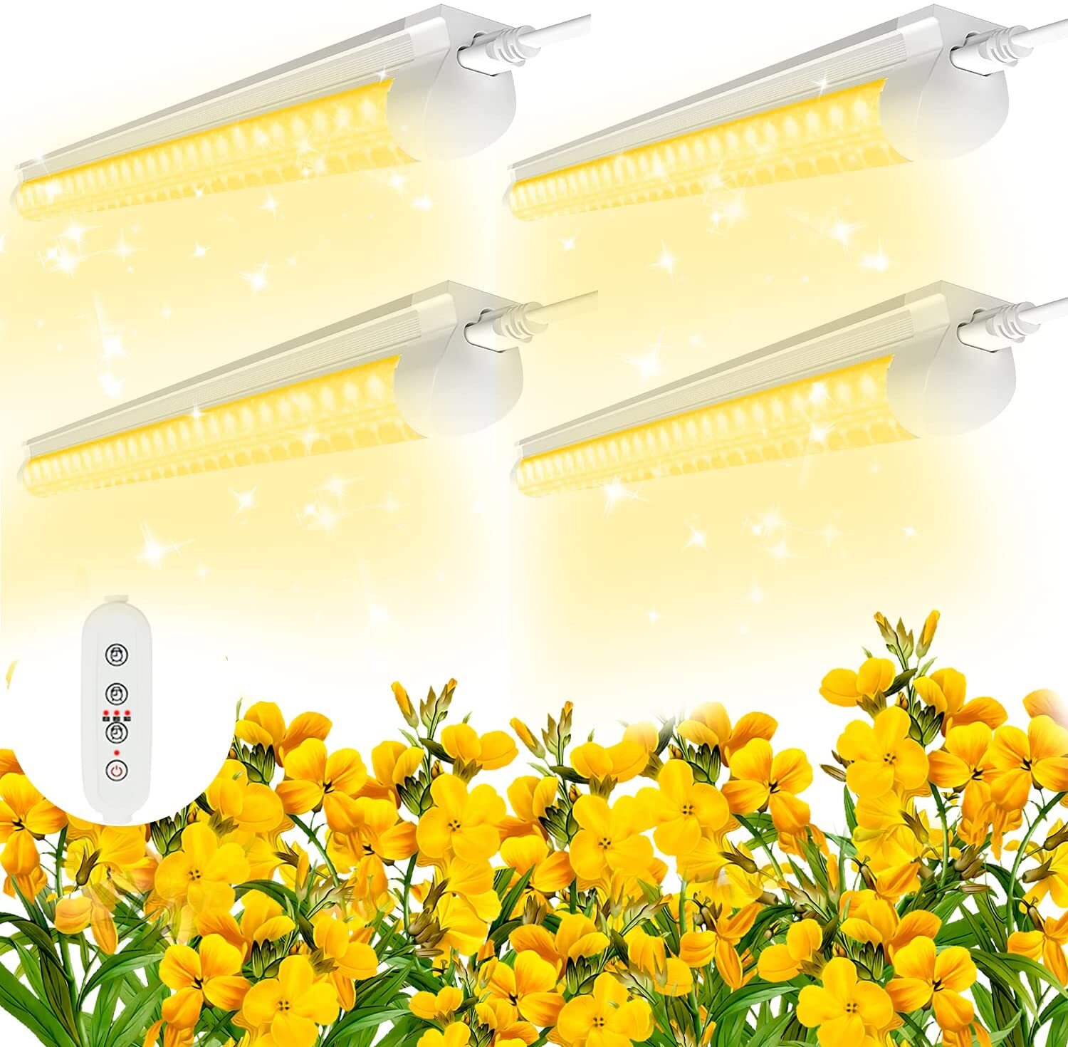 T8 4FT 50W LED Grow Lights Full Spectrum 3000K LED Tube Light Fixture With Timer