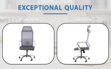 Home Office White Chair Ergonomic Desk Chair Mesh Computer Chair Lumbar Support