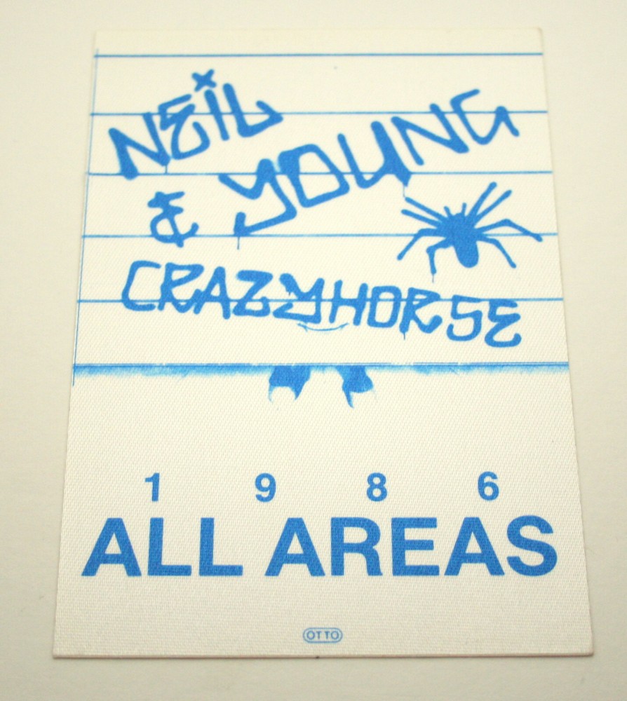 Neil Young Crazyhorse Tour 1986 Band Concert All Areas Back Stage Pass Otto Mint