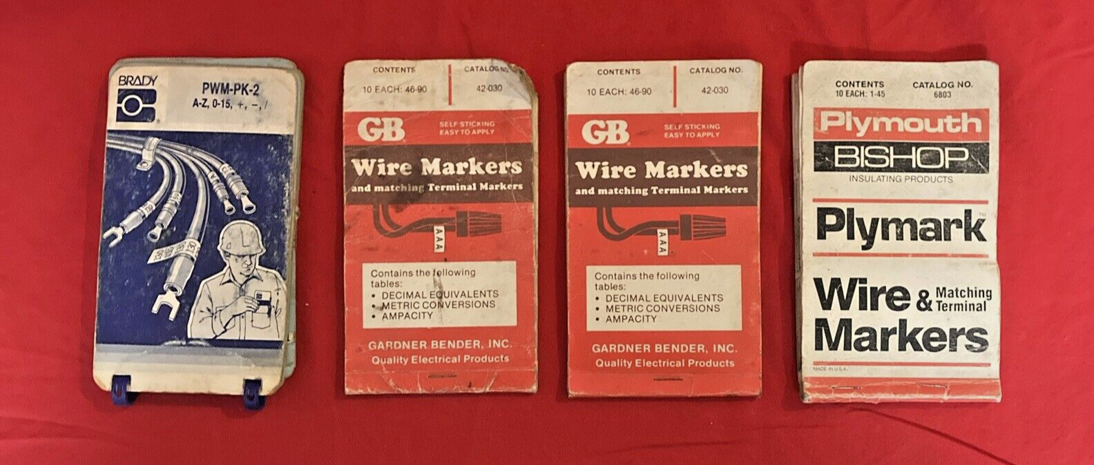 Vintage Lot Of Wire Markers - Gardner Bender, Brady & Plymouth Bishop