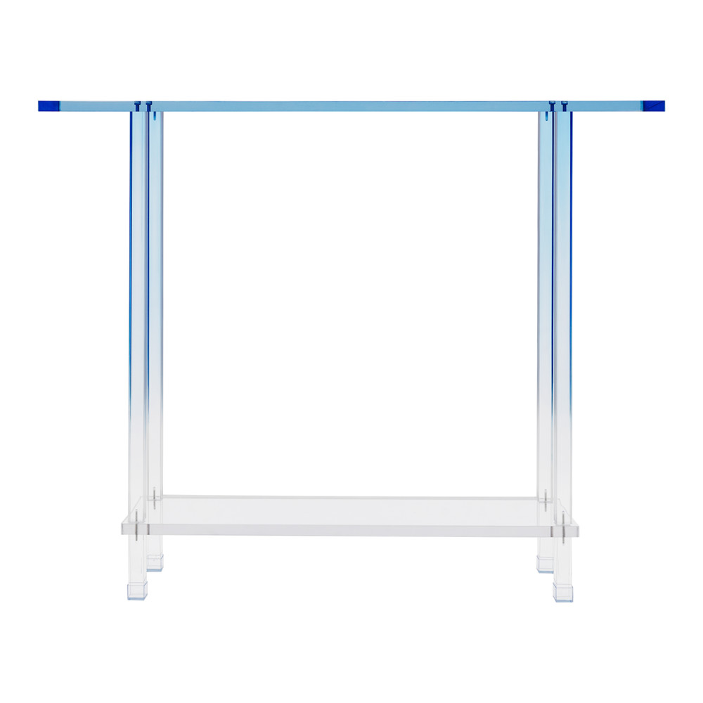 Acrylic Side Table Gradient Clear Blue Entryway Table Narrow Side Table