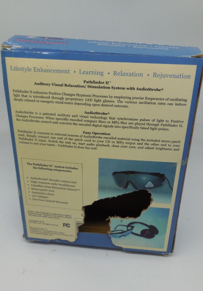 DK1 Pathfinder 2 Hypnosis Device Positive Changes Auditory Visual Strobe Glasses