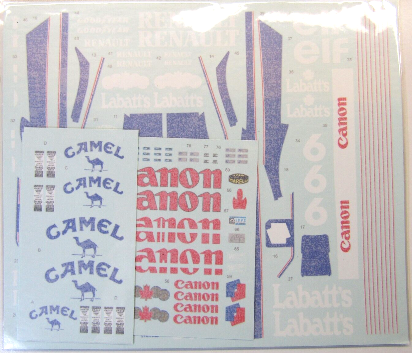 Decalpool 1/12 Scale Williams FW14B Full Sponsor Decalsheet DP308 for Tamiya kit