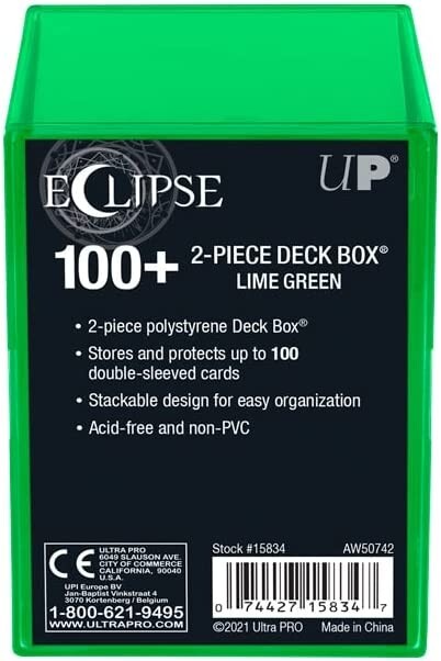 Ultra Pro Eclipse 2-Piece Deck Box: Lime Green -Cards or Board Games storage