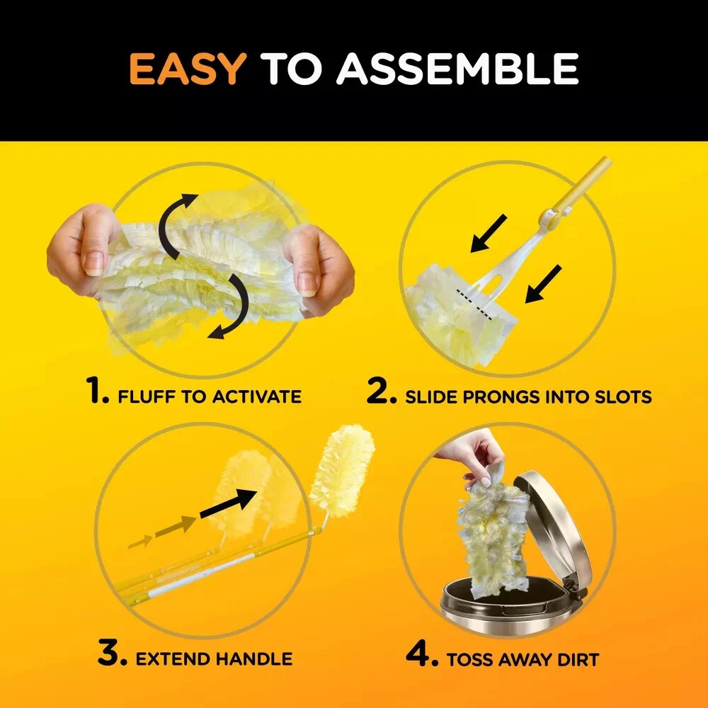 Super Extendable Dusting Kit with Heavy Duty Refills 1-Handle, 4- Dusters