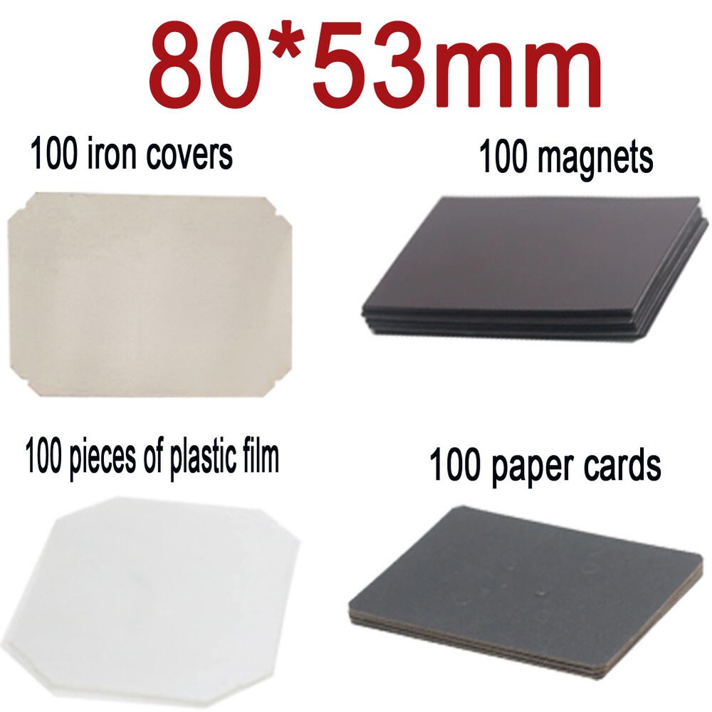 High Quality100pcs Materials for 80*53mm Rectangle Fridge Magnet Making Machine