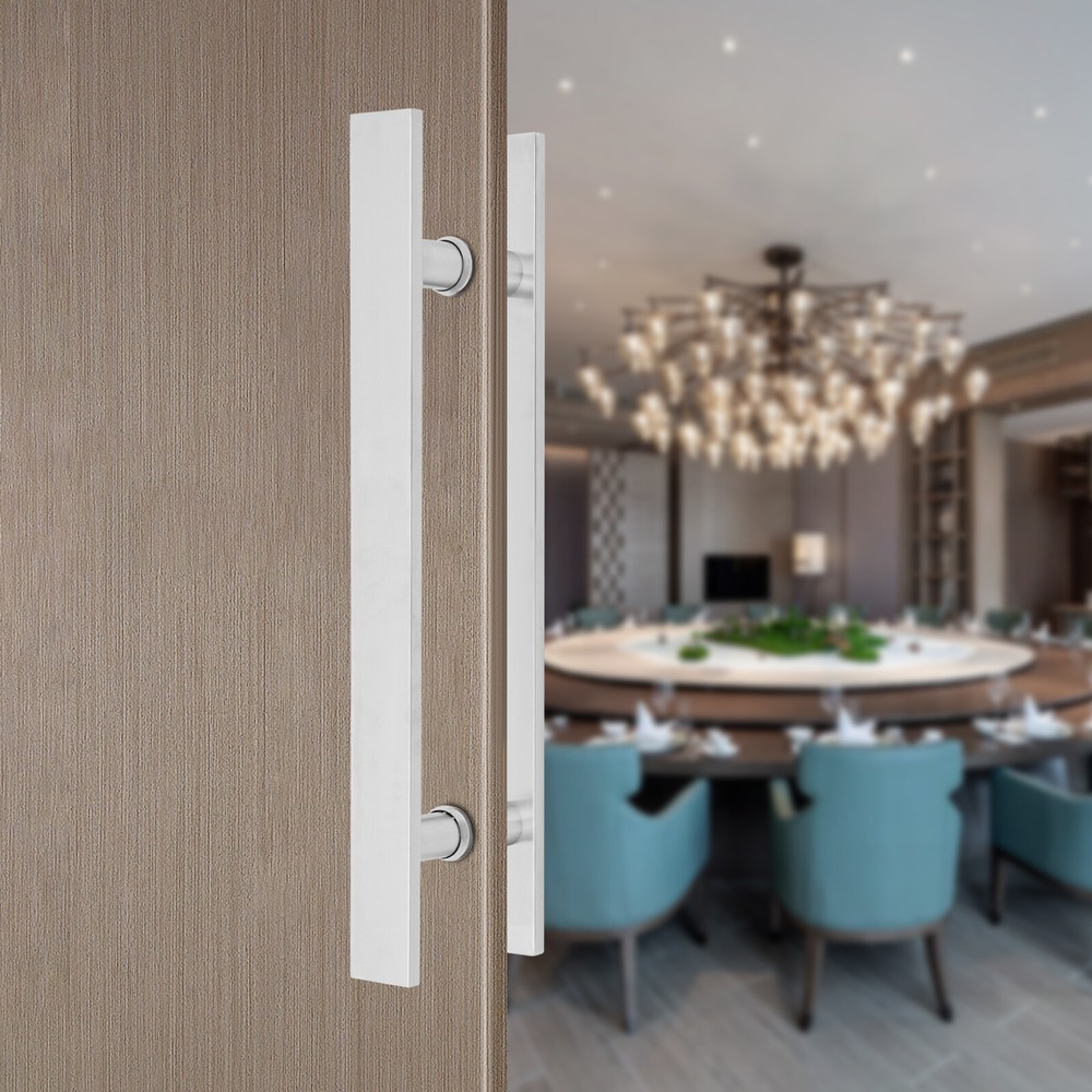 Double Sided Stainless Steel Door Handle Pair Pull Push Sliding Barn Door Handle