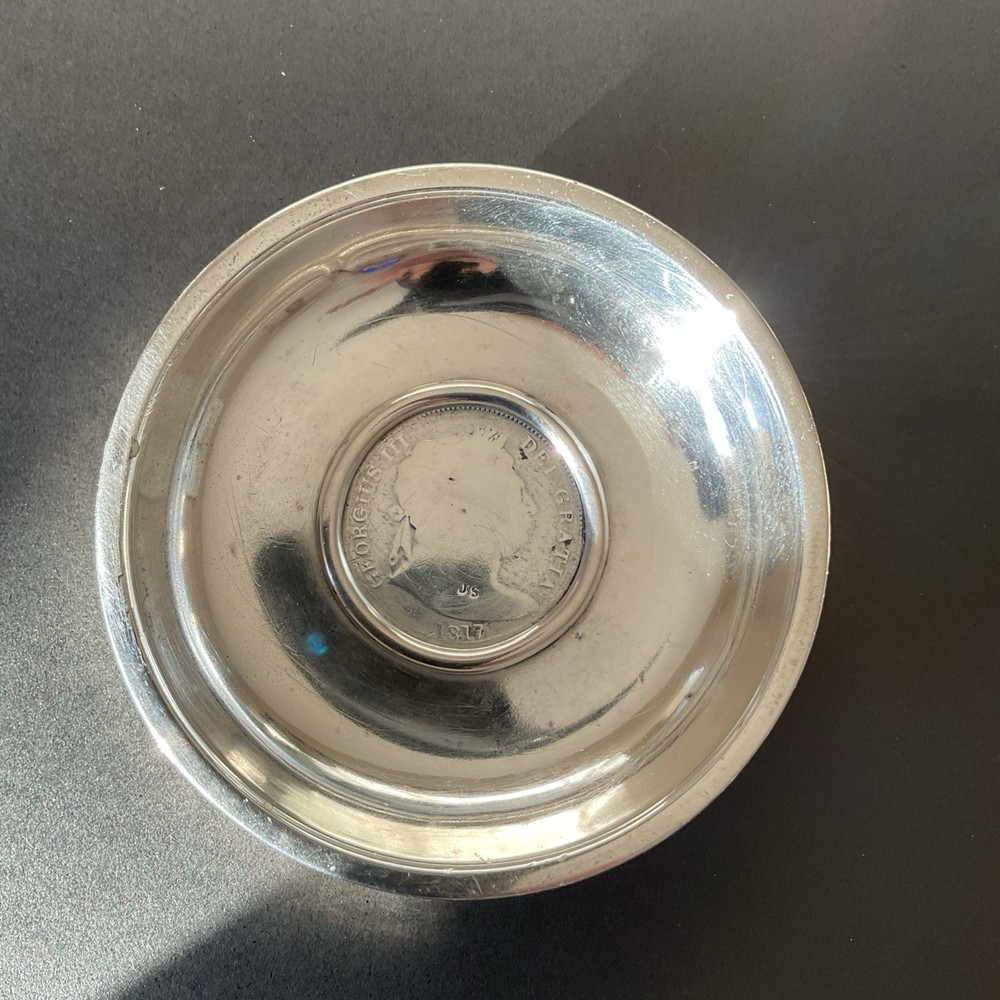 George III HALF CROWN SILVER DISH