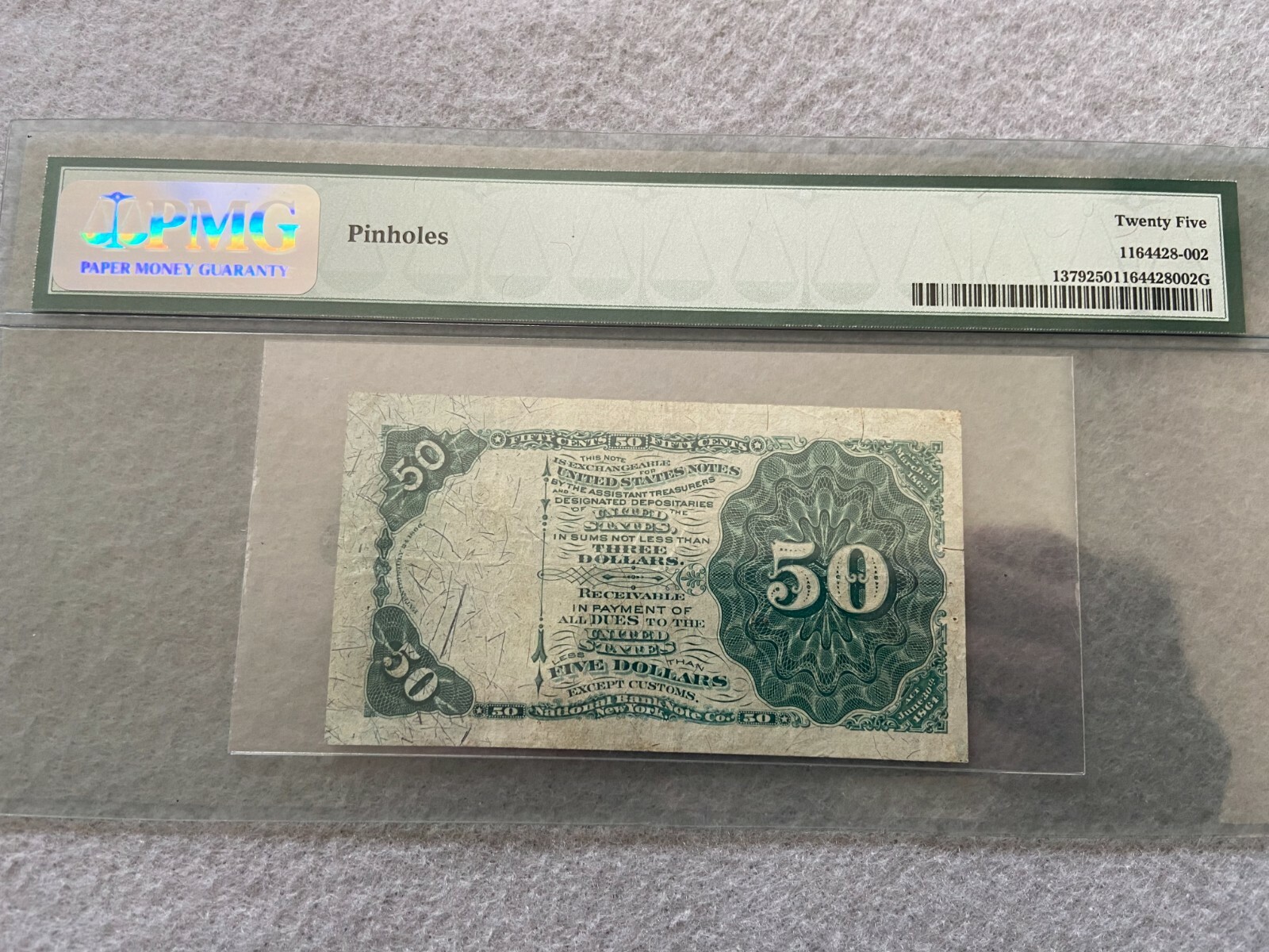 50 Cent United States Fractional Currency PMG Certified