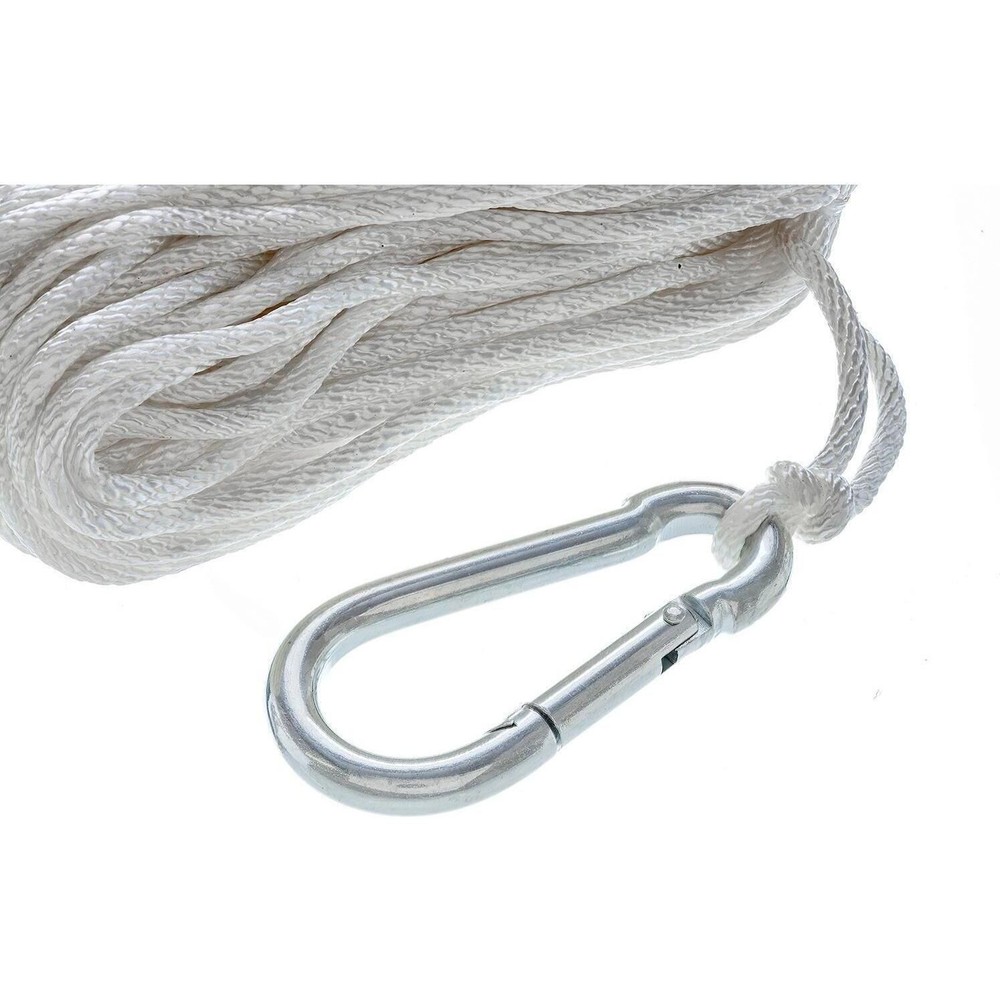 Seachoice 40221 Solid-Braid Nylon Anchor Line, White, 3/16" x 100'