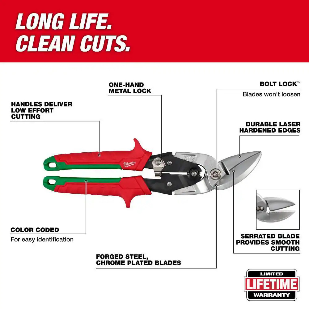 Left and Right Offset Aviation Snips (2-Pack)