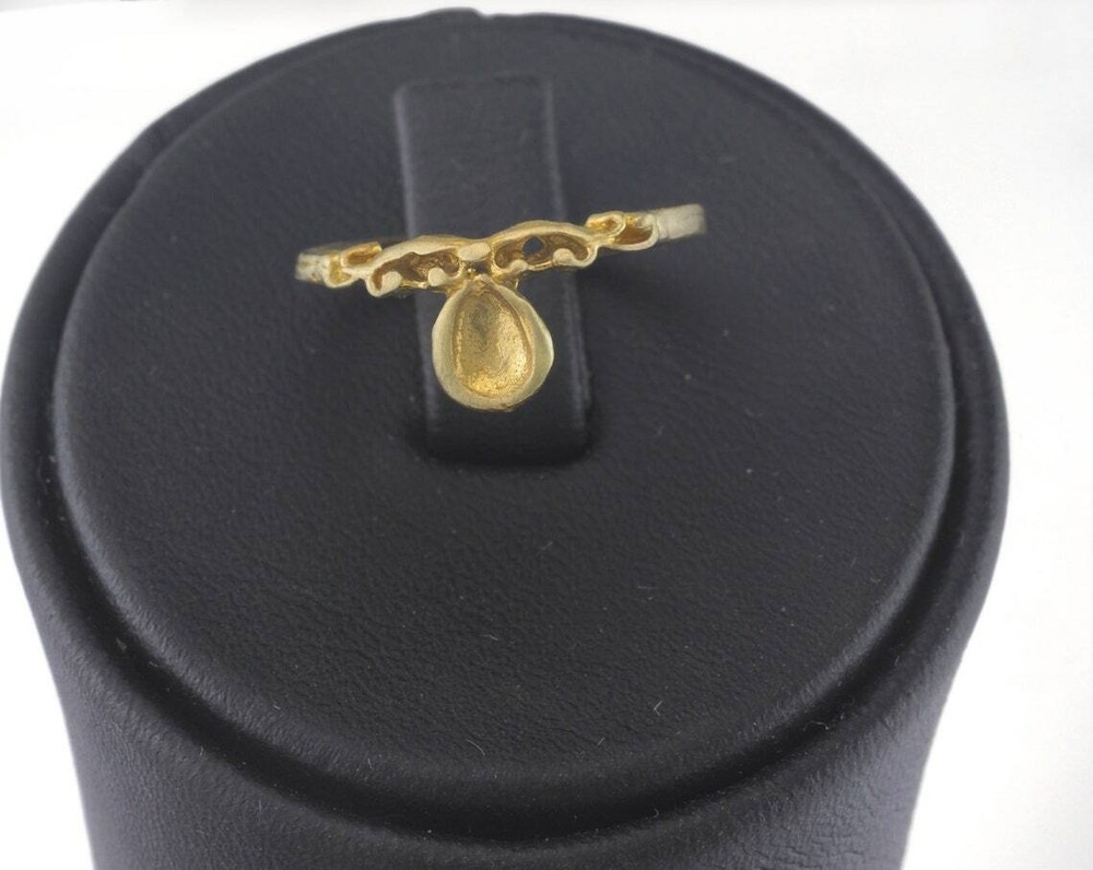 Ring Adjustable Ring Bezel - Raw brass (15mm 4US inner size - Adjustable ) 2693