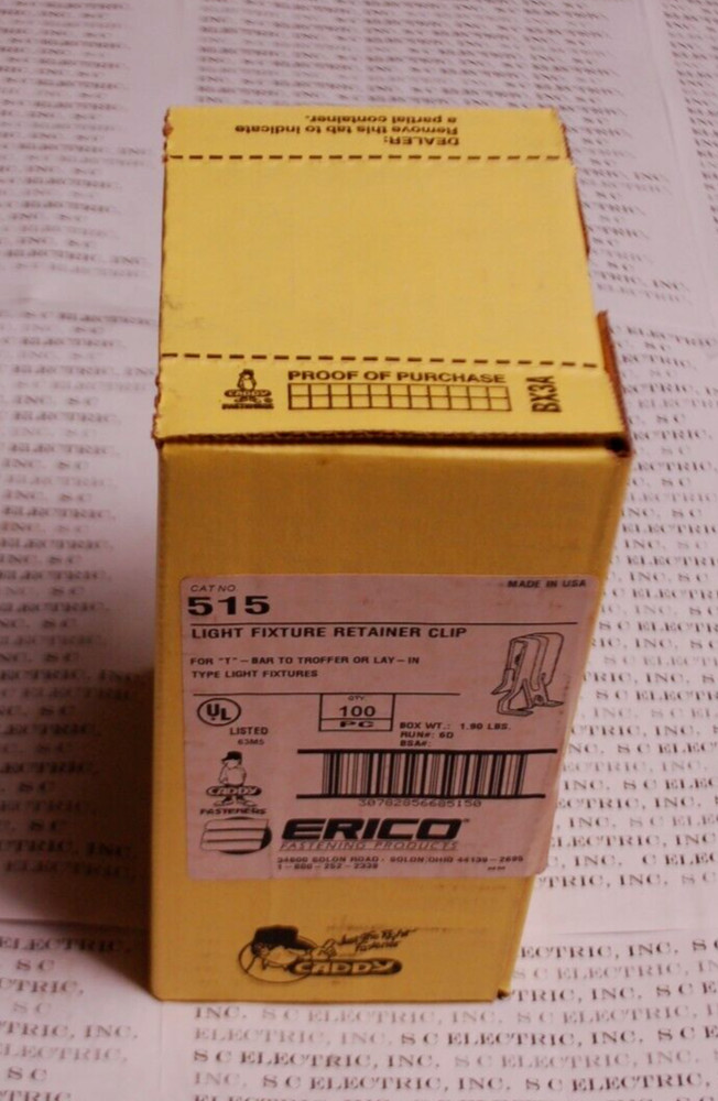 CADDY 515 LIGHT FIXTURE RETAINER CLIP