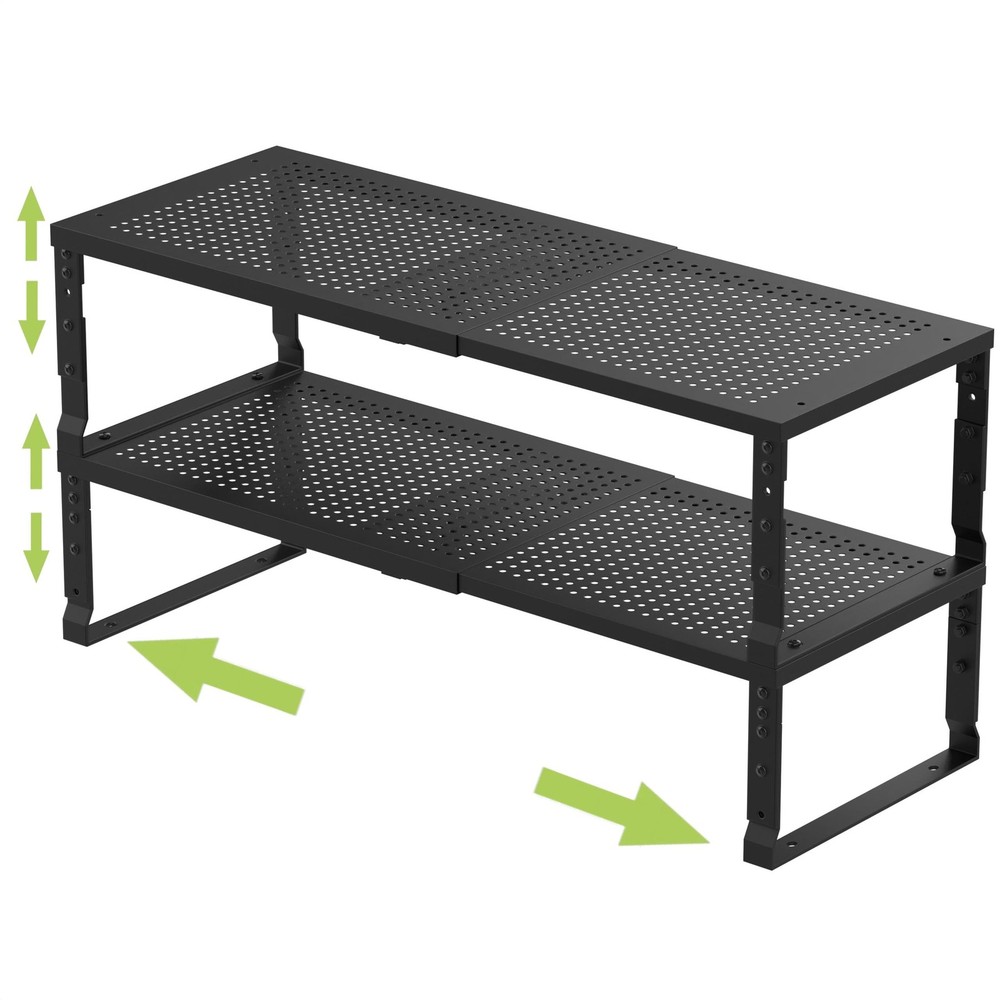 Expandable Adjustable Stackable Kitchen Organizer, Spice Rack,Metal Pantry St...