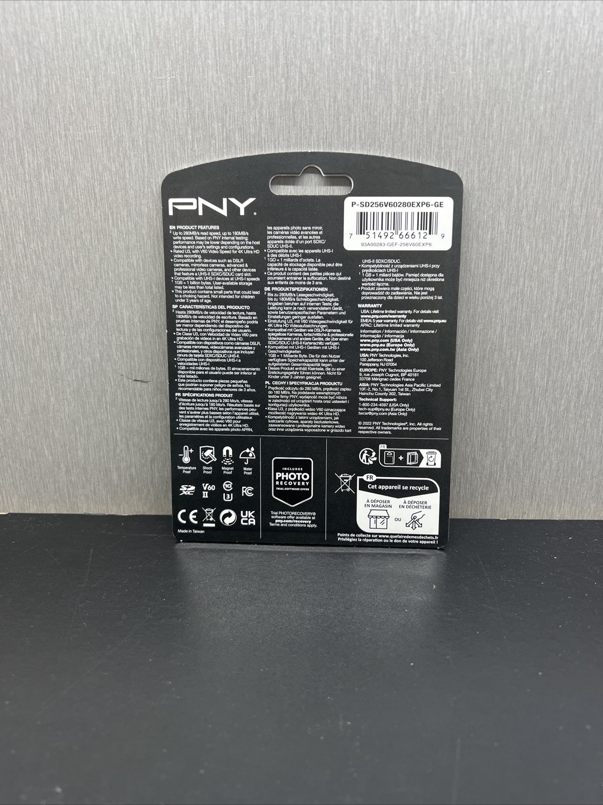 256GB Elitex-Pro60 UHS-II SDXC Memory Card - R280Mb/S W180Mb/S, U3, V60, 4K UHD