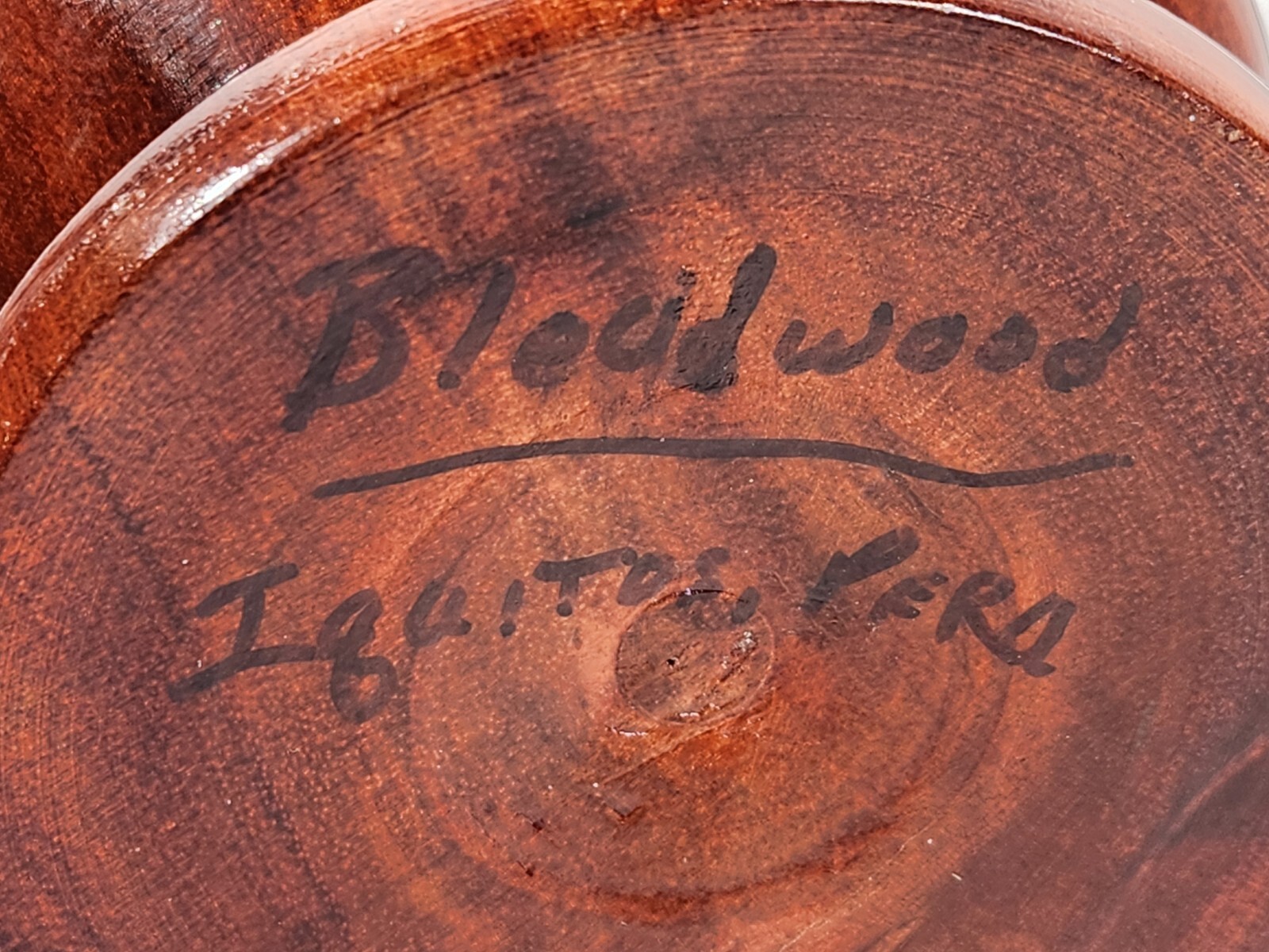 Peruvian Bloodwood Vase Satine Dark Red Handcrafted Folk Art 8'' Exotic RareWood