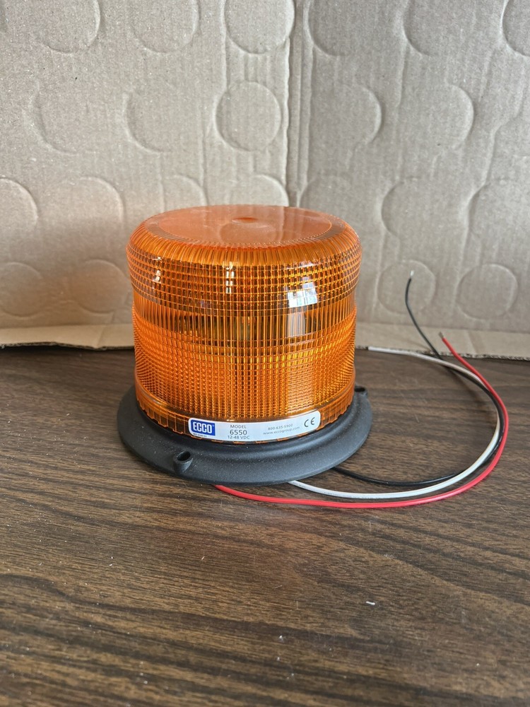 Ecco 6550A-VM Strobe, Amber, 12-48VDC, Pipe Mount