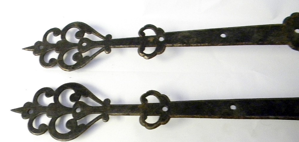 1 Pair 18th Century Offset Strap Hinges ~24 3/4" Long~