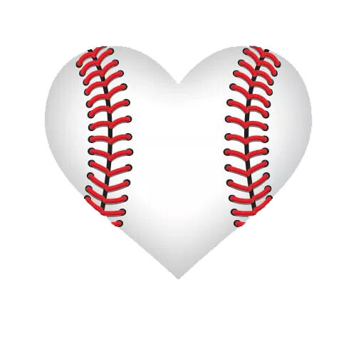 Heart Shaped Baseball Sticker Decal