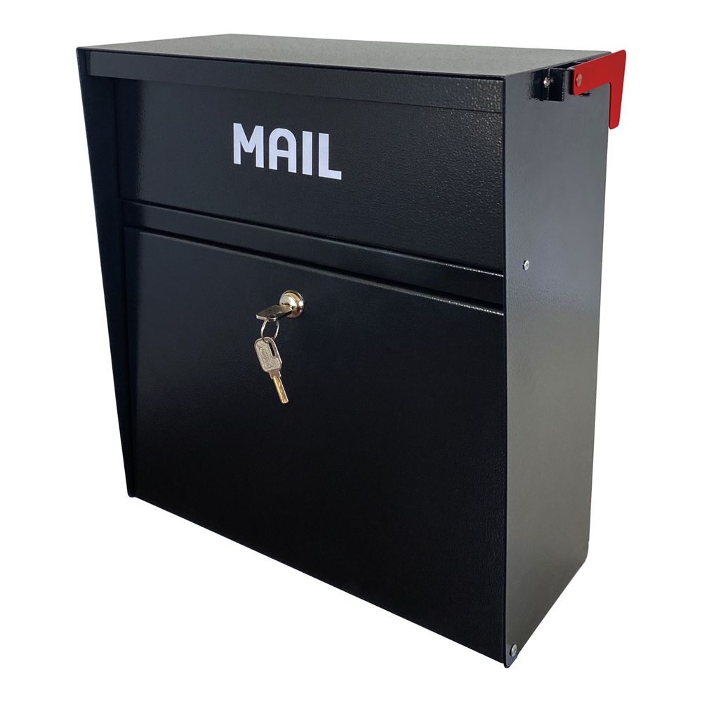 Rainproof Wall Mount Mailbox with Outgoing Mail Flag and Holder Locking Mailbox