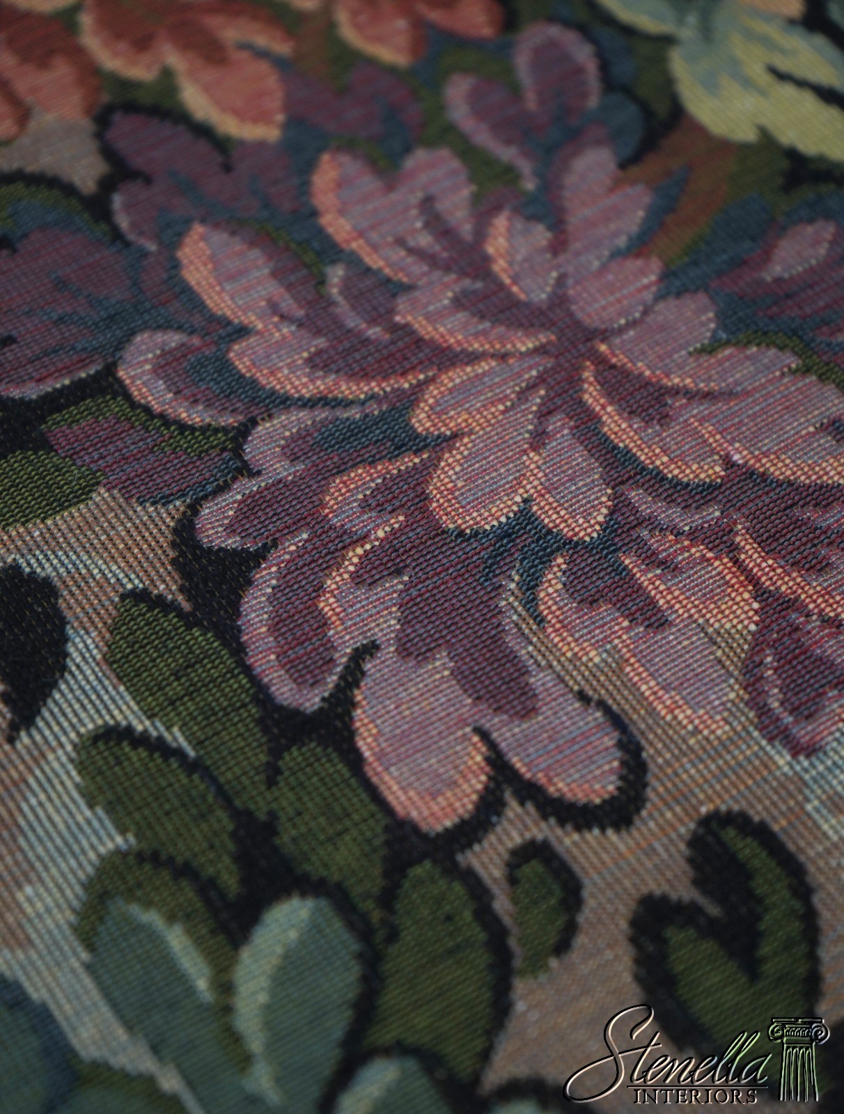 70447: Vintage Country French Mahogany Upholstered Footstool