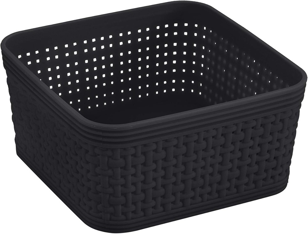 Simplify 5 Piece Organizing Set | Multiple Size Bins | Multipurpose | Black