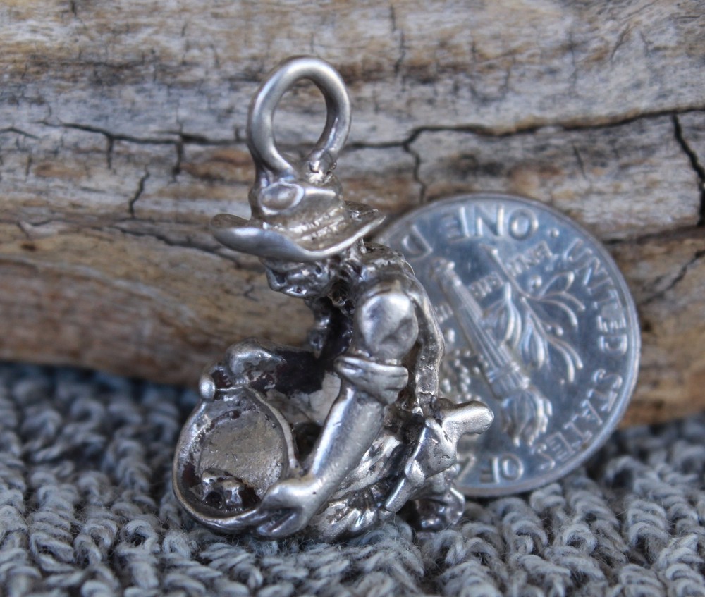Gold Panner Prospector Figure Solid Sterling Silver pendant casting