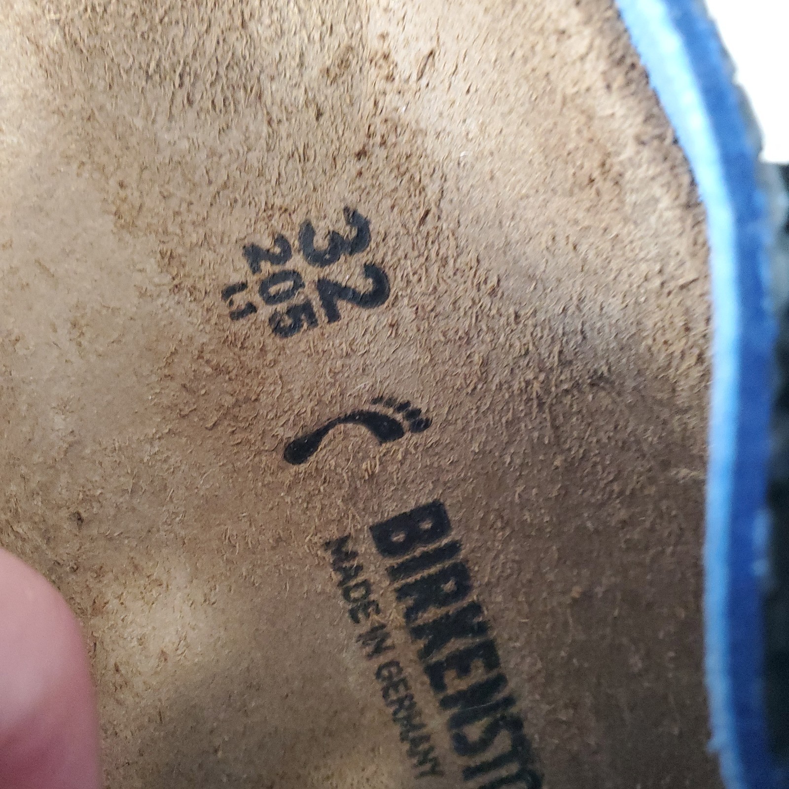 Birkenstock Kay Kids Slip On Clog Sandals Sz 1 EU 32 Blue Black Clogs