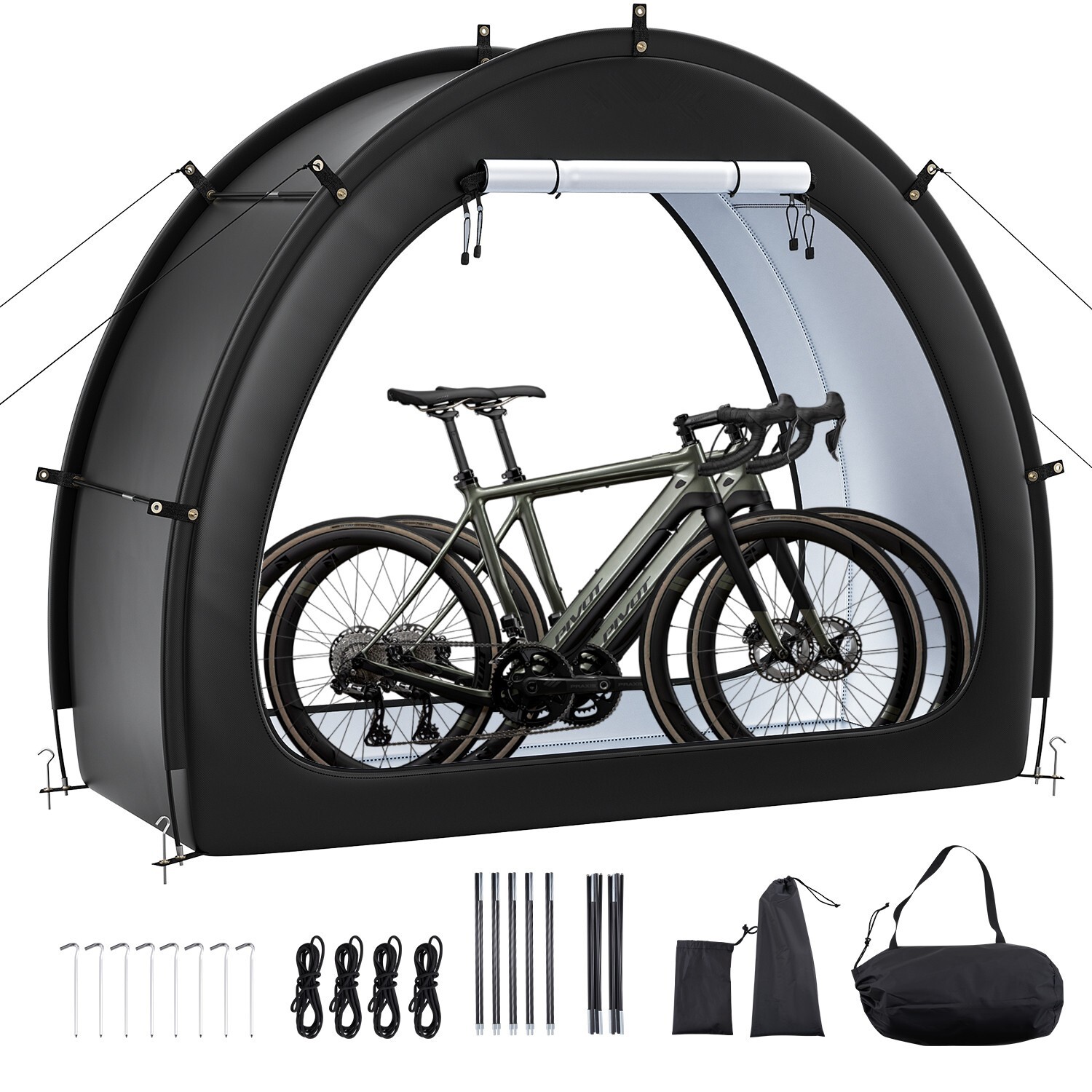 Outdoor Bike Storage Tent Fan-Shaped Waterproof Bike Shed for 1-2/4-5/5+ Bikes