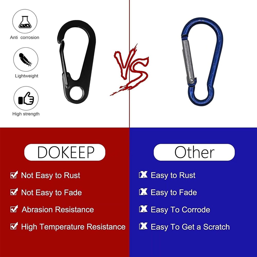 10PCS Black Dog ID Tag Clips - Mini Quick Release Hooks for Collars & Leashes