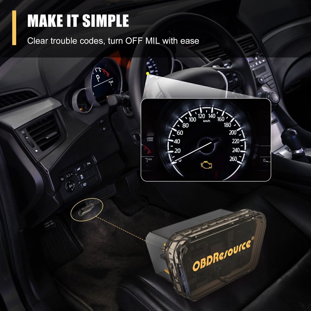 Car Code Reader OBD2 DTC Clearance OBDResource V1.5 Bluetooth Scanner Tool