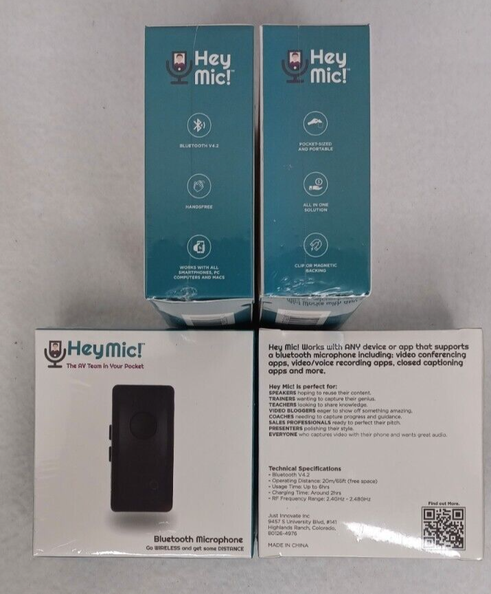 Hey Mic! Bluetooth Microphone: iPhone, Android, PC Mac Audio/Video Record - READ