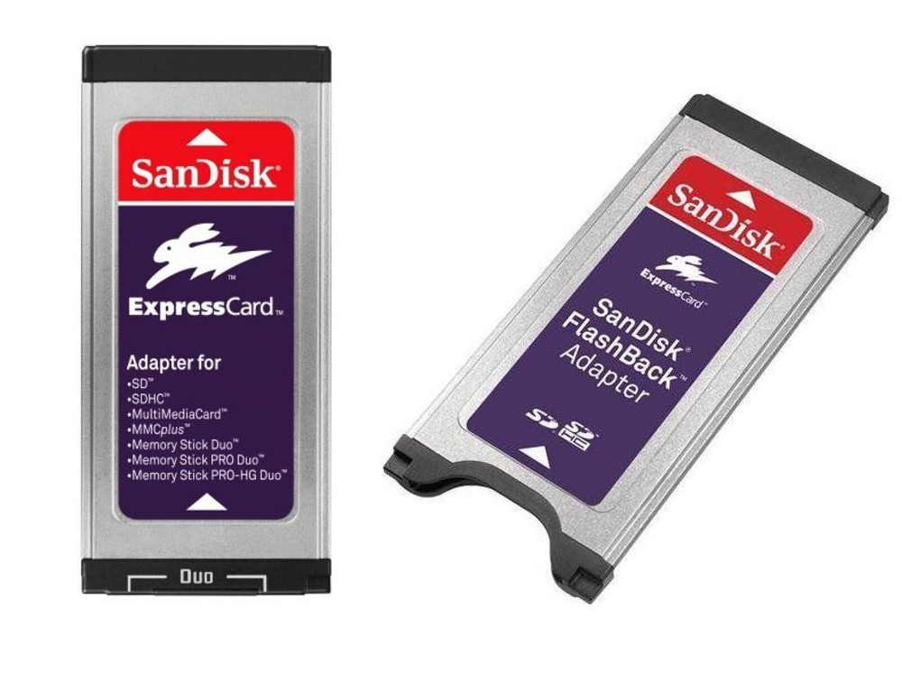 2x SanDisk ExpressCard Reader/Writer SD SDHC MS Memory Stick Duo MacBook Pro/PC