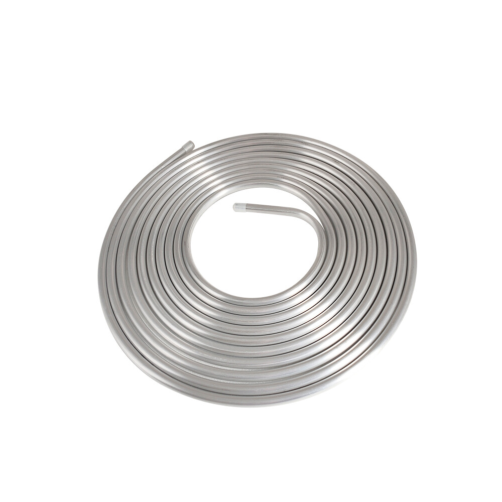 Diameter 25' Performance 3/8" Coiled Tubing Fuel Line Aluminum Silver New