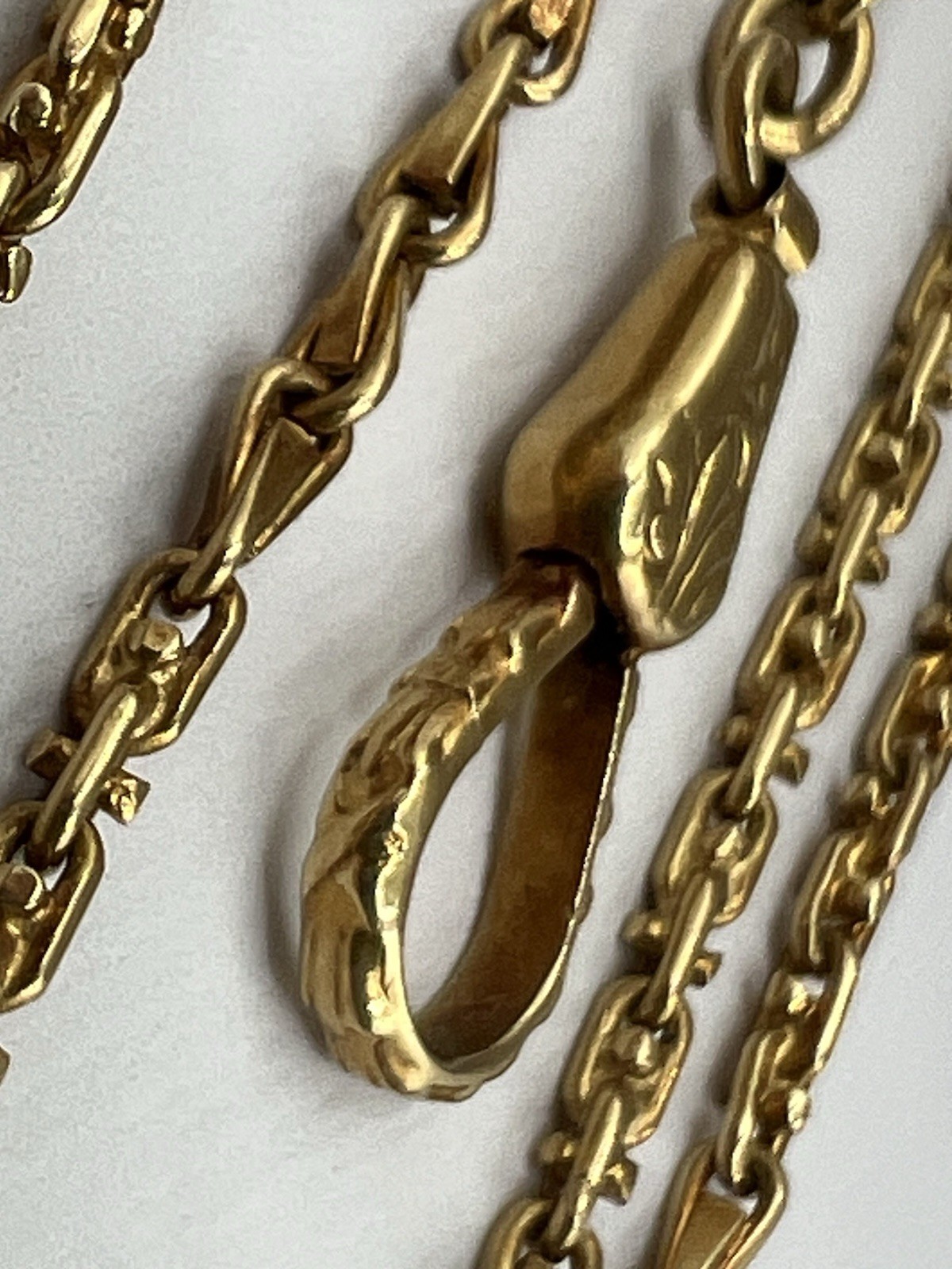 18k 750 Yellow Gold Antique Vintage Pocket Watch Chain - Unique & Unusual Link