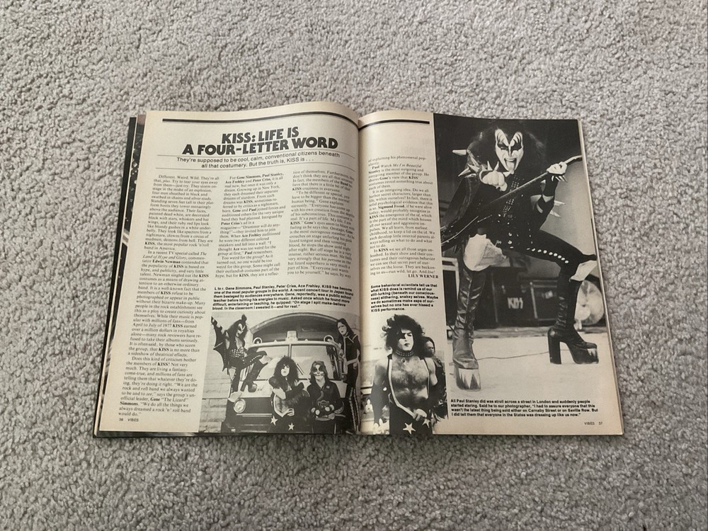 VIBES MAGAZINE 1978 LOT OF 3 KISS POSTER LED ZEPPELIN ROLLING STONES POSTER ROD