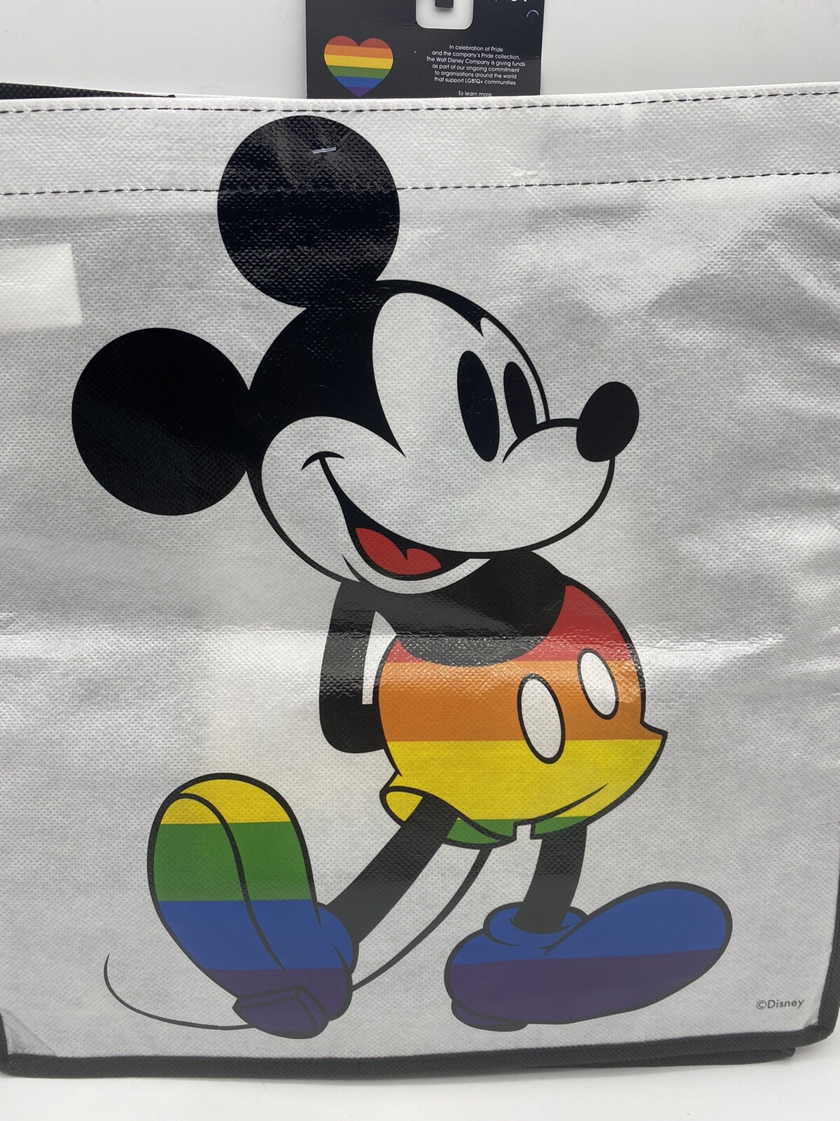Disney Pride Collection Mickey Mouse Reusable Tote Bag. 12"×13"×6"