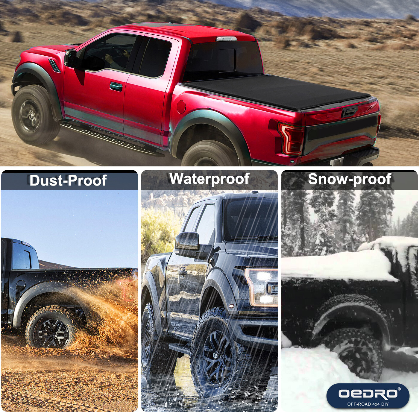 OEDRO 5.8FT Bed 3-FOLD Soft Tonneau Cover For 2014-2018 Silverado Sierra 1500