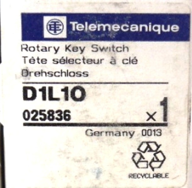 TELEMECANIQUE ROTARY KEY SWITCH D1L10