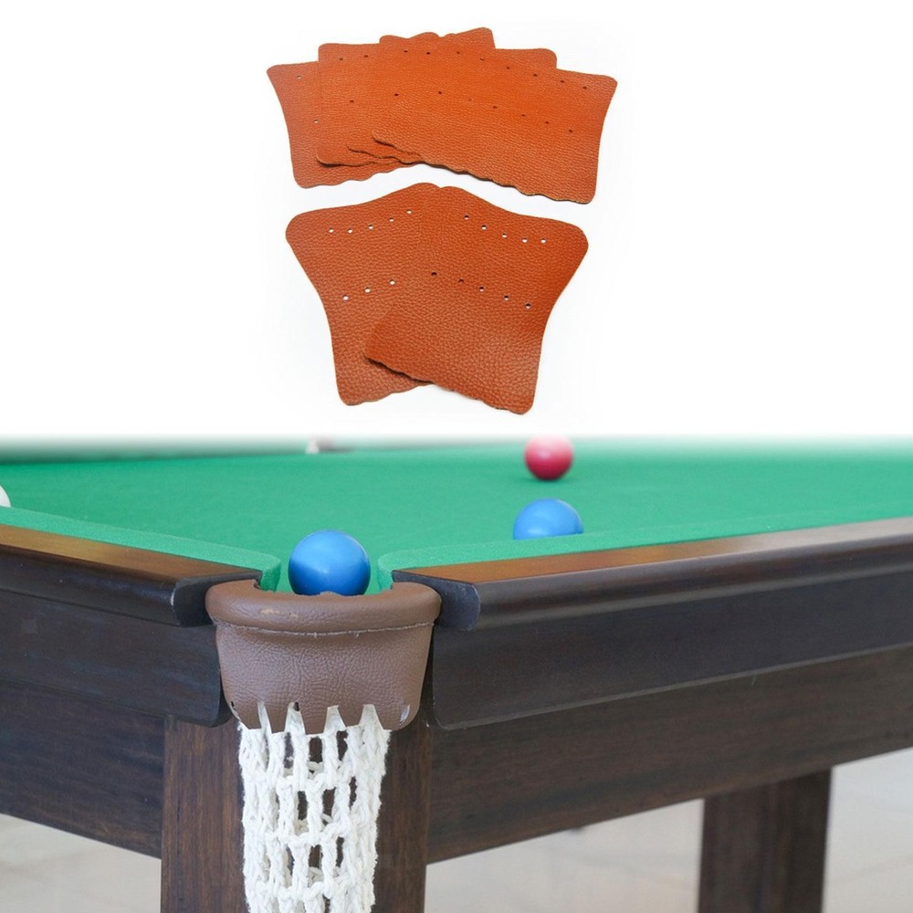 6Pcs Pool Table Pocket Liners PU Leather Sturdy Wear Resistant Training Replace