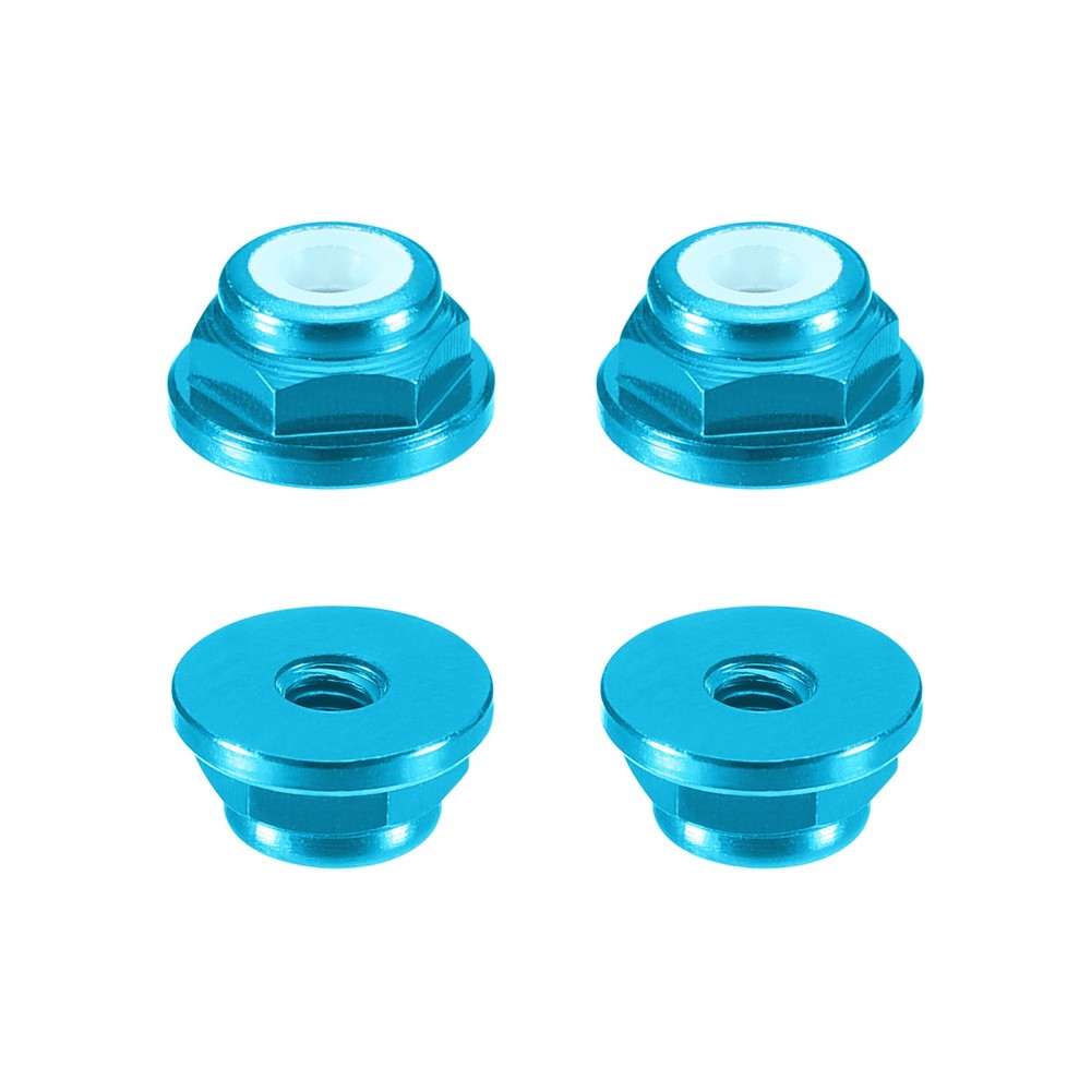 Nylon Insert Hex Lock Nuts, 4pcs - M2x0.4mm Self-Locking Nut(Sky Blue)