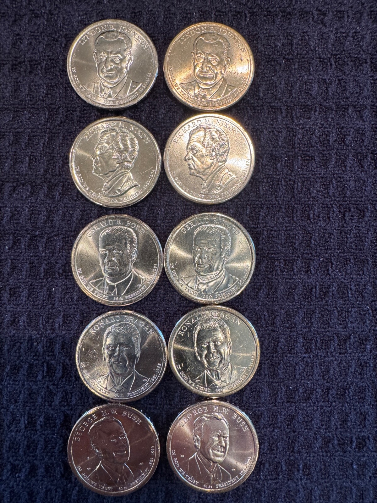 COMPLETE BU Presidential Dollar Set P&D - 80 BU Coins from US Mint Rolls