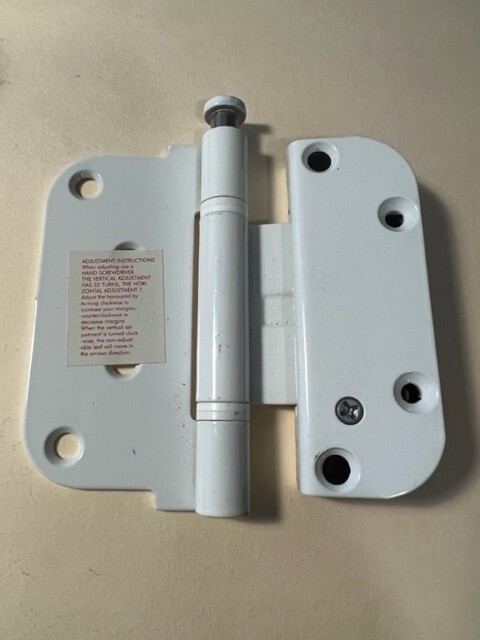 S4008 - Amesbury Truth Adjustable White vertical Door & Frame Hinge