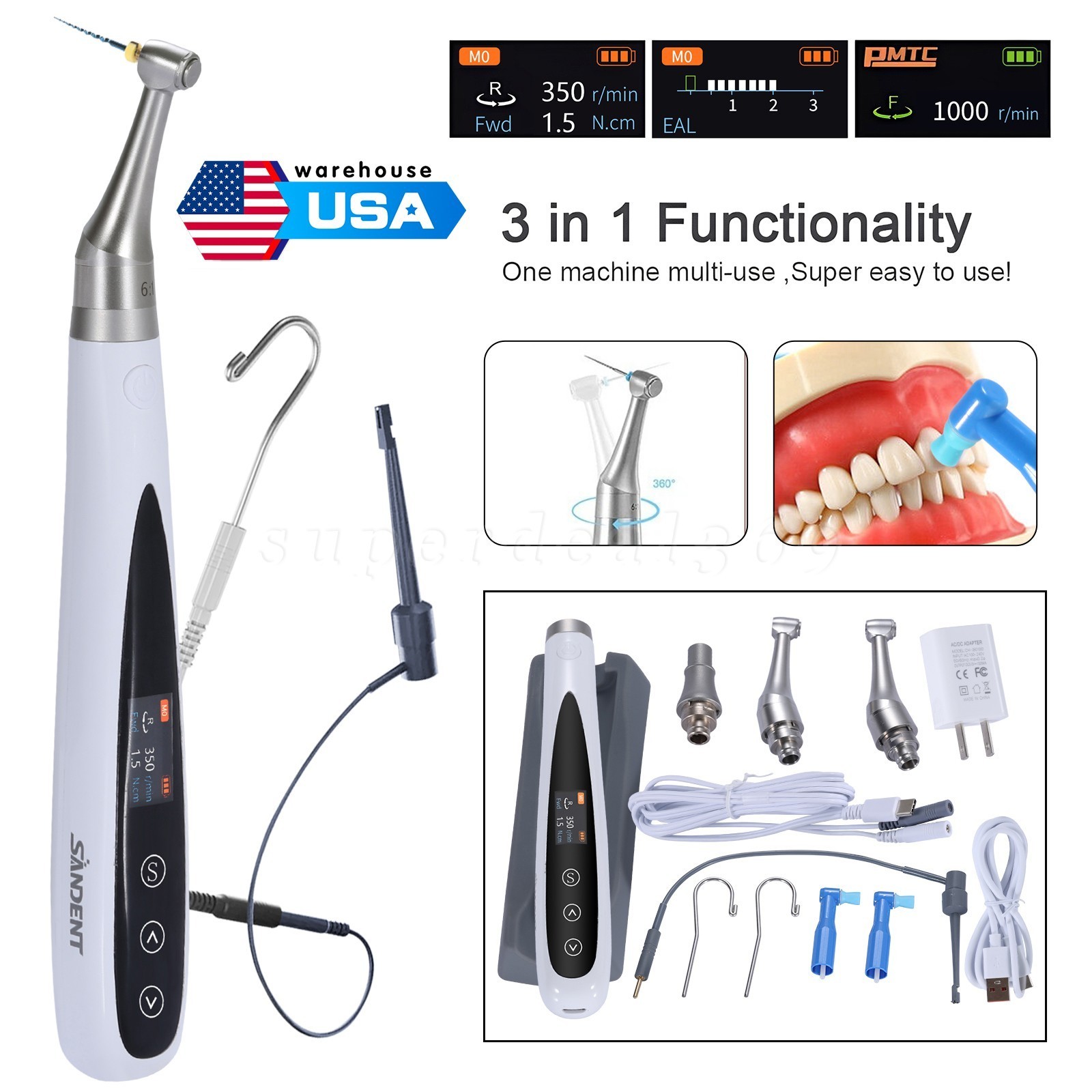 Dental Endo Gutta Percha Endodontic Heated Pen / 3in1 Endo Motor Apex Locator dp