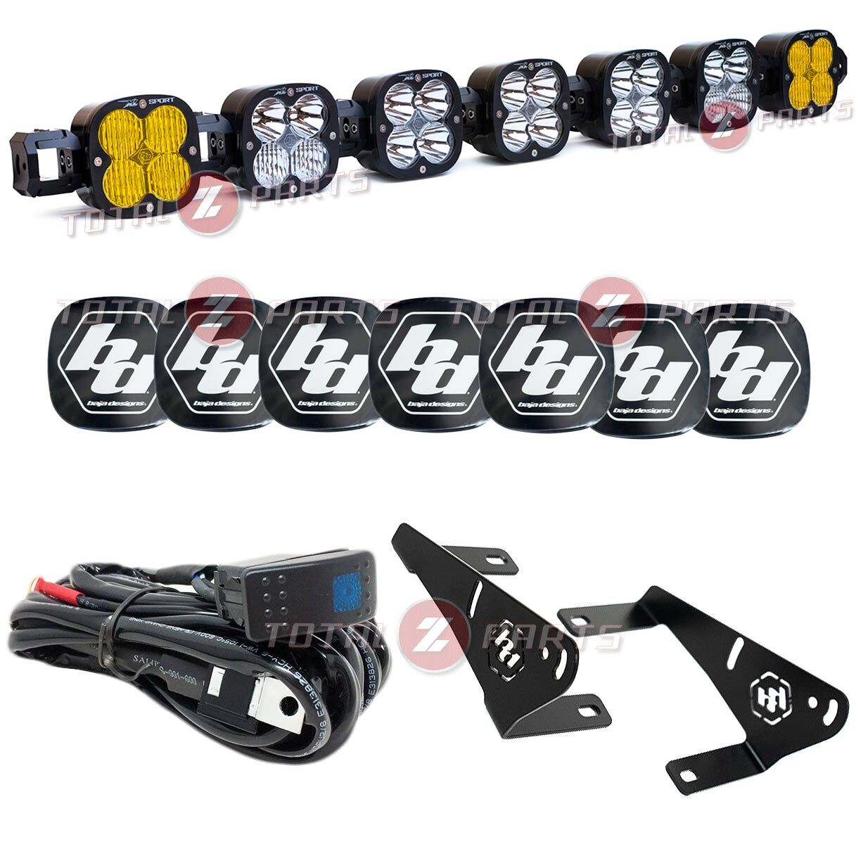 Baja Designs™ 7 XL Linkable Roof LED Light Bar Amber Outer for Polaris RZR Pro R