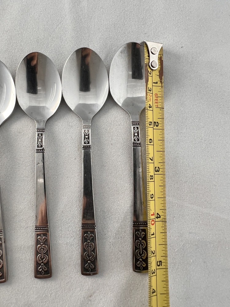 MCM Present Claudia Pattern Spoons Child Demitasse 5 1/2” Stainless Flatware 6